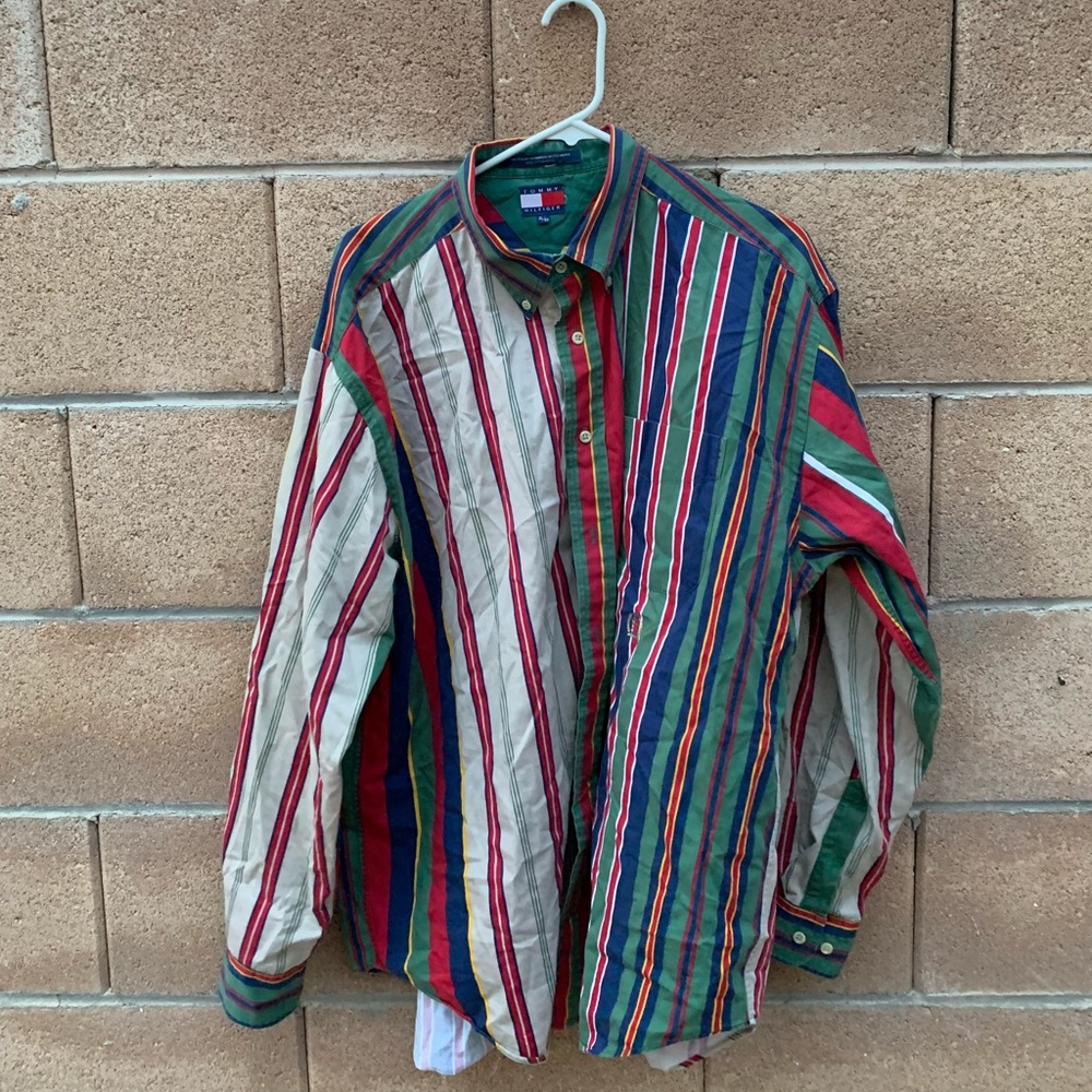 Vintage Tommy Hilfiger button up striped shirt